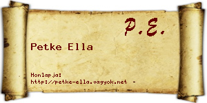Petke Ella névjegykártya